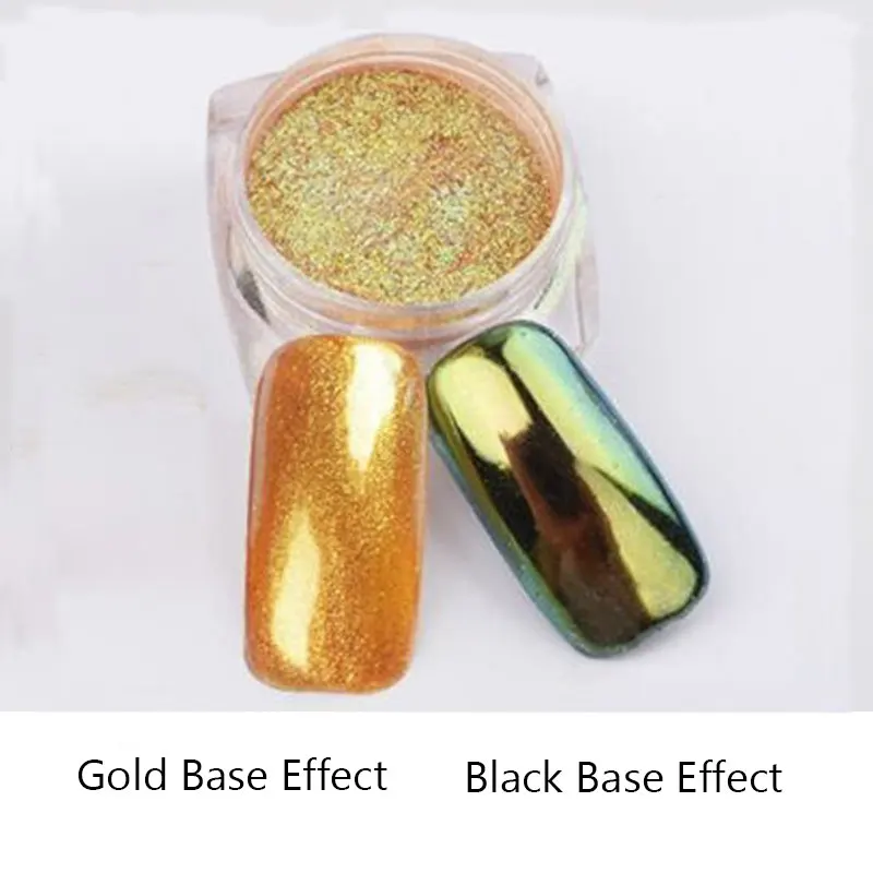 Gold Новинка, 1 г, зеркальный порошок, золото, серебро, пигмент для ногтей, блеск для ногтей, хромированный эффект, Волшебная зеркальная пудра для ногтей, аксессуары для ногтей - Цвет: Gold
