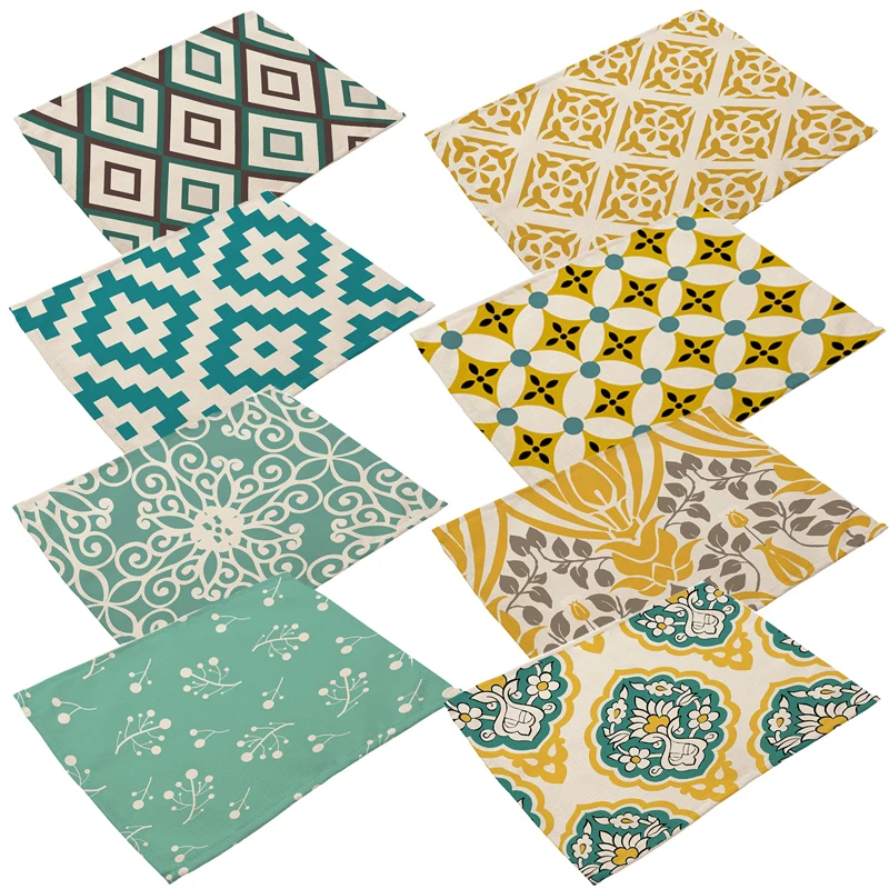 1 шт. коврик для стола с геометрическим принтом желтая синяя красная