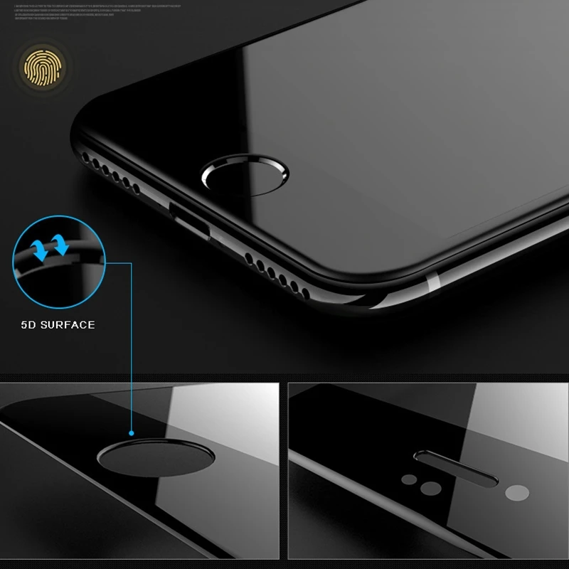 5D холодная резьба полное покрытие закаленное стекло для iPhone 7 8 Plus Новый 3D/4D