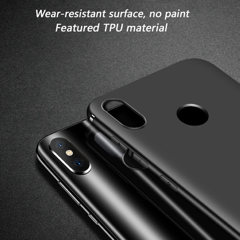 Мягкий чехол для Xiaomi mi A2 Lite TPU силиконовый облегающий Матовый Бампер