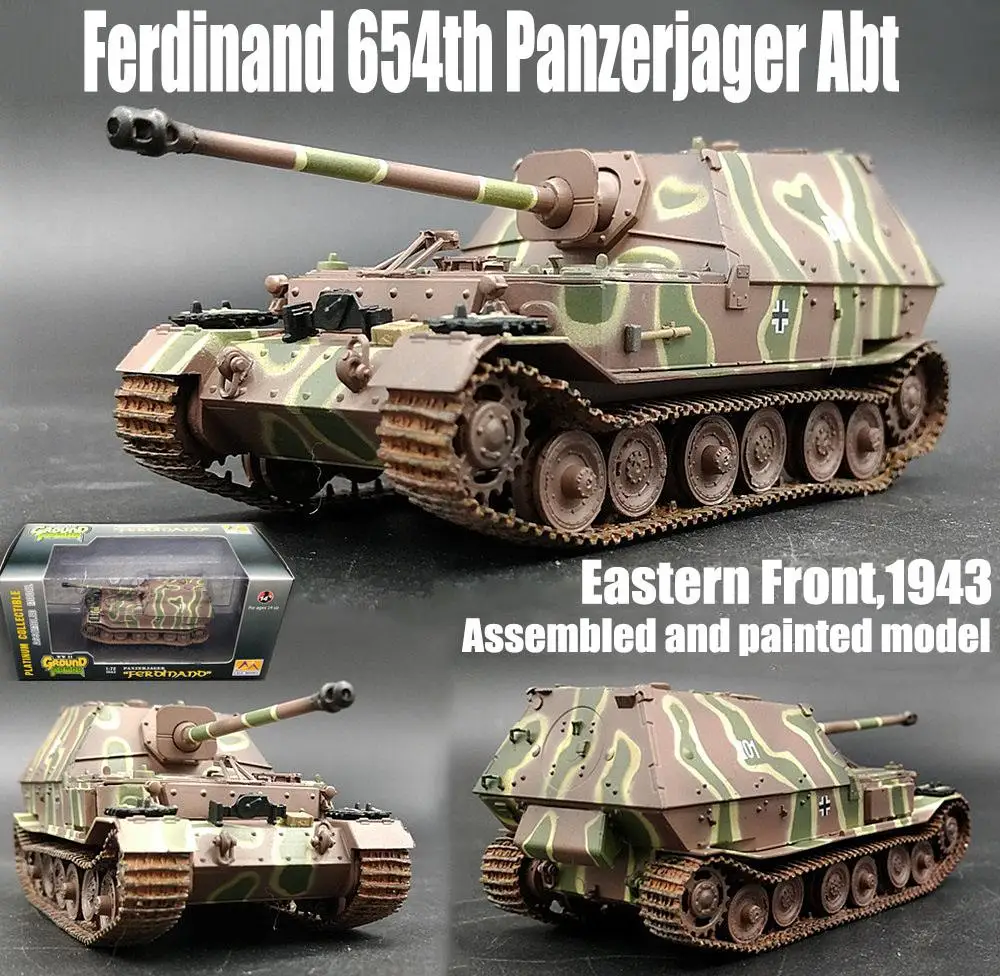 WWII немецкий Фердинанд Танк Разрушитель 654 abt 1/72 бак без литья под давлением легкая