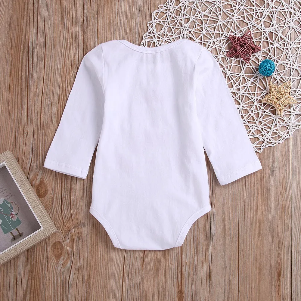 Одежда для малышей Рождественский детский комбинезон с длинными рукавами и