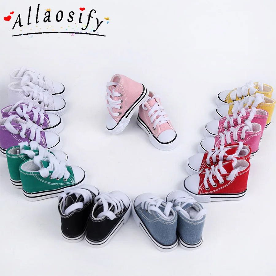 Allaosify 7 5 см Высота каблука: в кукольном стиле Джинсовые кеды для BJD кукла Модная