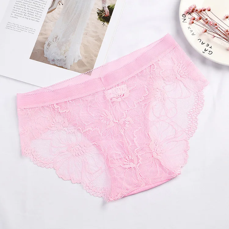 Pink Luckymily Лидер продаж! Женское нижнее белье, кружевное, перспективное, женское сексуальное белье, женские кружевные штаны, открытые женские стринги, трусы с низкой посадкой - Цвет: Pink