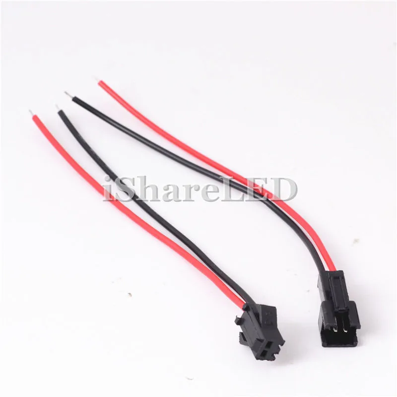 10 100 пар JST SM 2Pin разъем штекер и гнездо EL провод для 3528 5050 одноцветный светодиодный