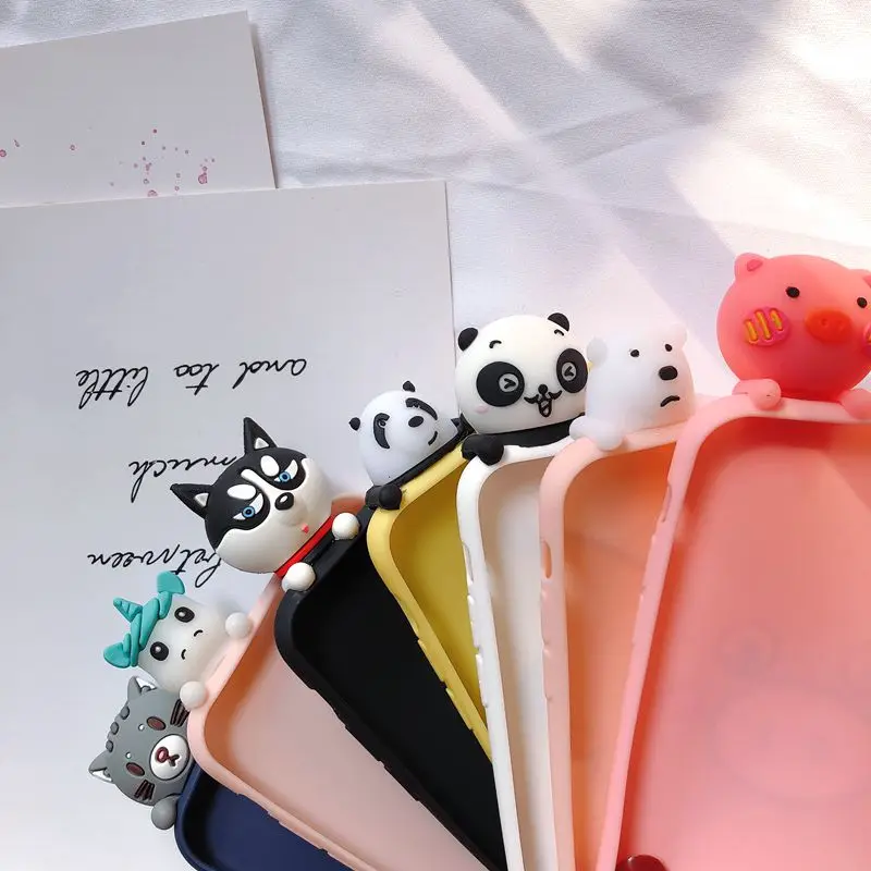 3D Kawaii Case for Coque iPhone XR 5 5S SE Etui Soft Silicone Cover on Funda 6 6S 7 8 Plus X XS Max |