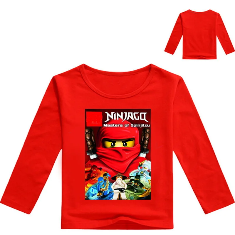 color at picture Boys Clothing Ninja Ninjago Cartoon Kids Long Sleeves T-shirt Movie Print T shirt Tees Boy Girls children Tops Kid Costume - Цвет: color at picture