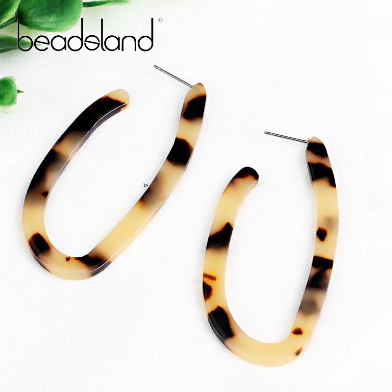 Beadsland уксусная акриловая овальная формованная Гипербола серьги-кольца модный элегантный дизайн для женщин подарок для девочек 38763