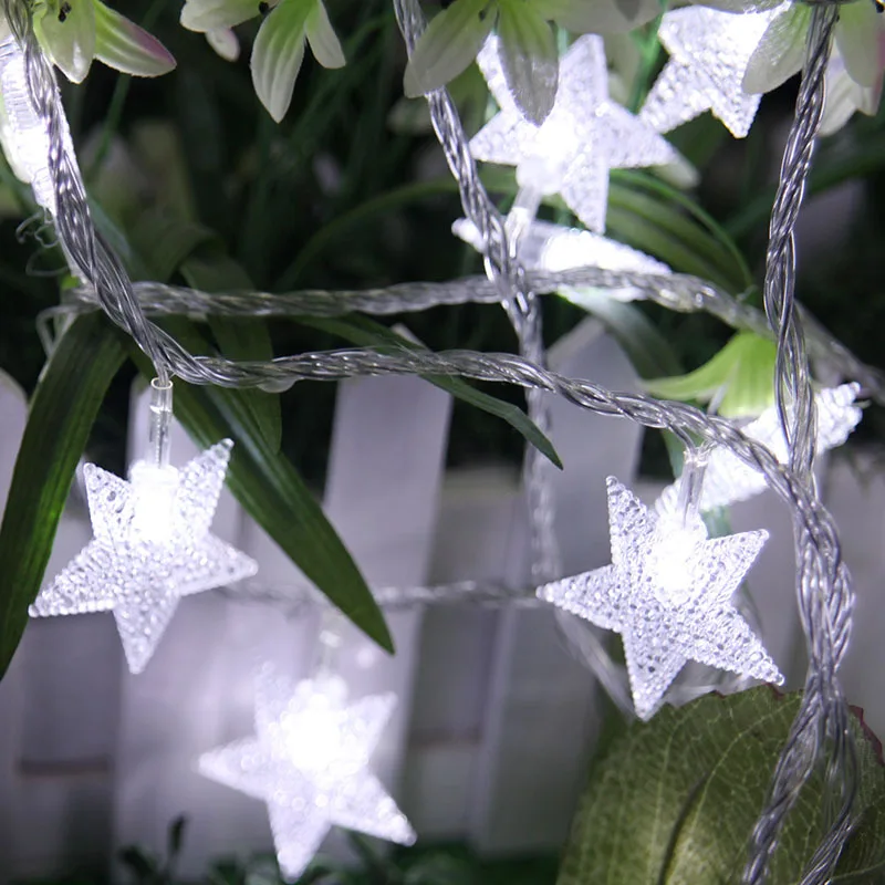 WOOTOP 5M/40leds outdoor waterproof star lights dimmable Christmas room decoration lights remote control led light string