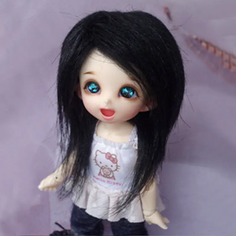 [Wamami] черный длинный шерстяной парик/волосы 1/8 Pukifee Ae Lati BJD Dollfie 14 см|bjd dollfie|wool wigdollfie