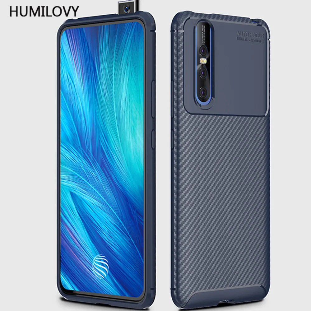 For Fundas Vivo X27 Case VivoX27 Cover 6.39&quot Carbon Fiber texture Shockproof Soft TPU Back X 27 Phone Cases |