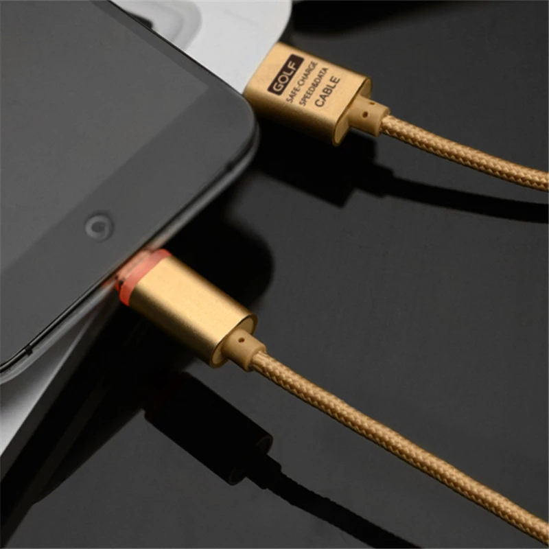 Кабель для быстрой зарядки GOLF 1 м умный светодиодный кабель Micro USB синхронизации