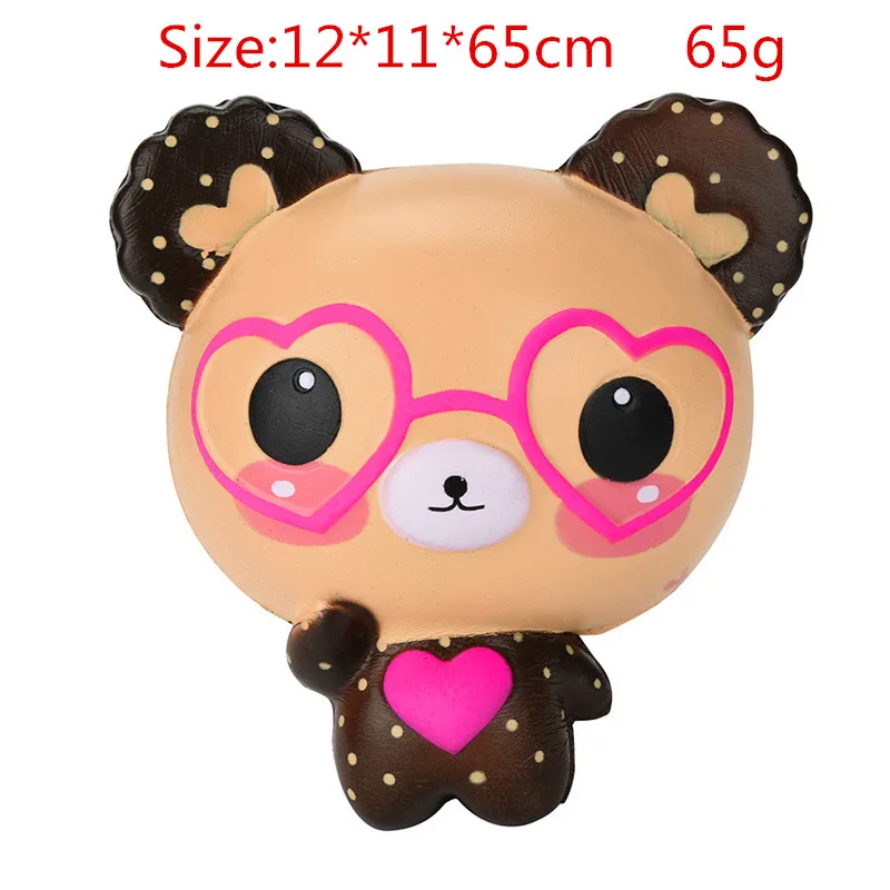 12cm glasses bear Галактика милые кавайные зубы мультфильм олень мягкие игрушки медленно поднимающийся крем Ароматические сжимаемые игрушки новинка антистресс спелгоды подарок - Цвет: 12cm glasses bear
