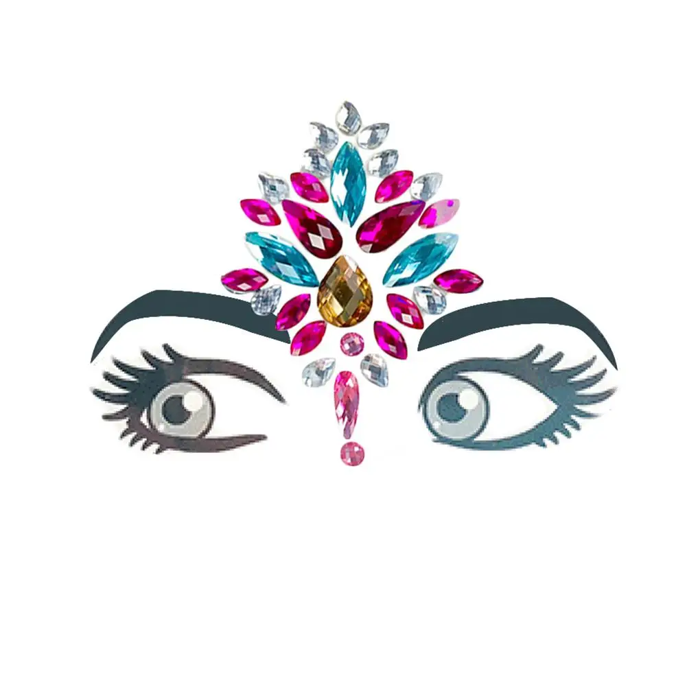 B 4 стиля клейкая наклейка Bindi ручной работы в богемном стиле для лица глаза DIY украшения на лоб сценический Декор вечерние наклейки с блестками - Цвет: B