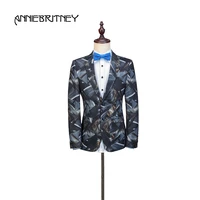 2018 latest coat pant designs black floral men suit pattern slim fit party satge style blazer show prom tuxedo 2 piece terno 2