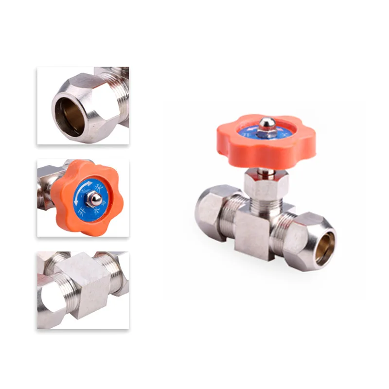 Прочный игольчатый клапан с никелированной Латунной пробкой OD 6 мм/8 мм/10 мм/12 мм |