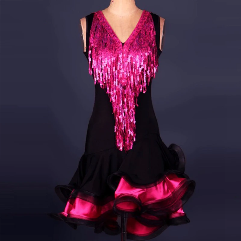 

2017 High-End Custom Latin Dance Costumes For Women/Girls Cha Cha/Rumba/Samba/Ballroom Dress For Dancing Stage Costumes Tassel
