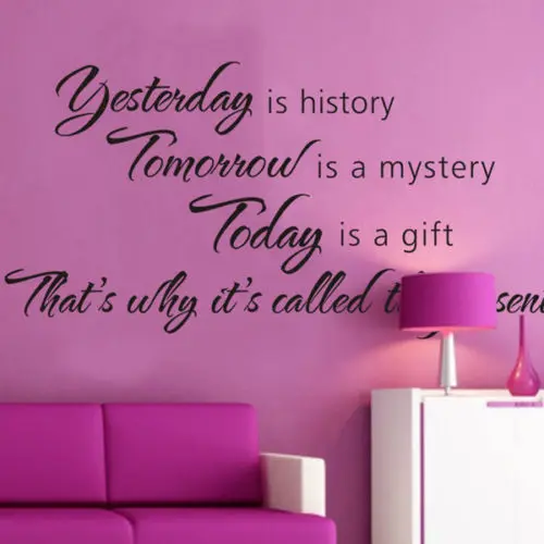 Наклейка на стену сделай сам с цитатой Завтра is Mystery Today Виниловая наклейка Deca Decor