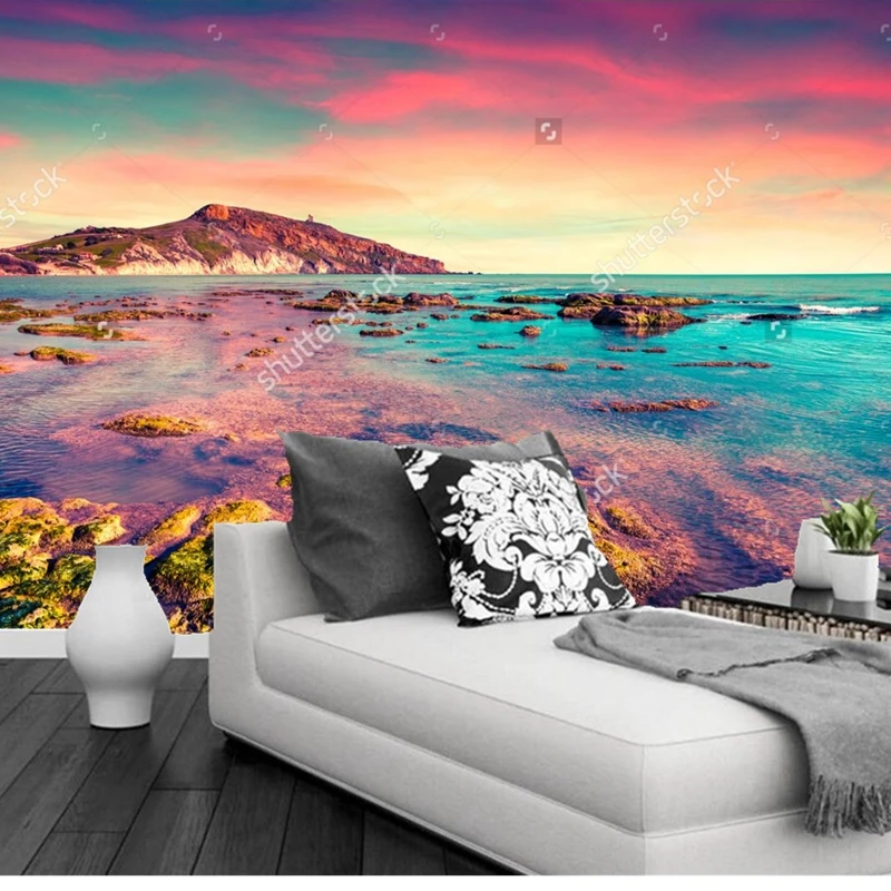

Custom natural scenery wallpaper,Sunset at the beach,3D photo mural for the living room bedroom background wall PVC wallpaper