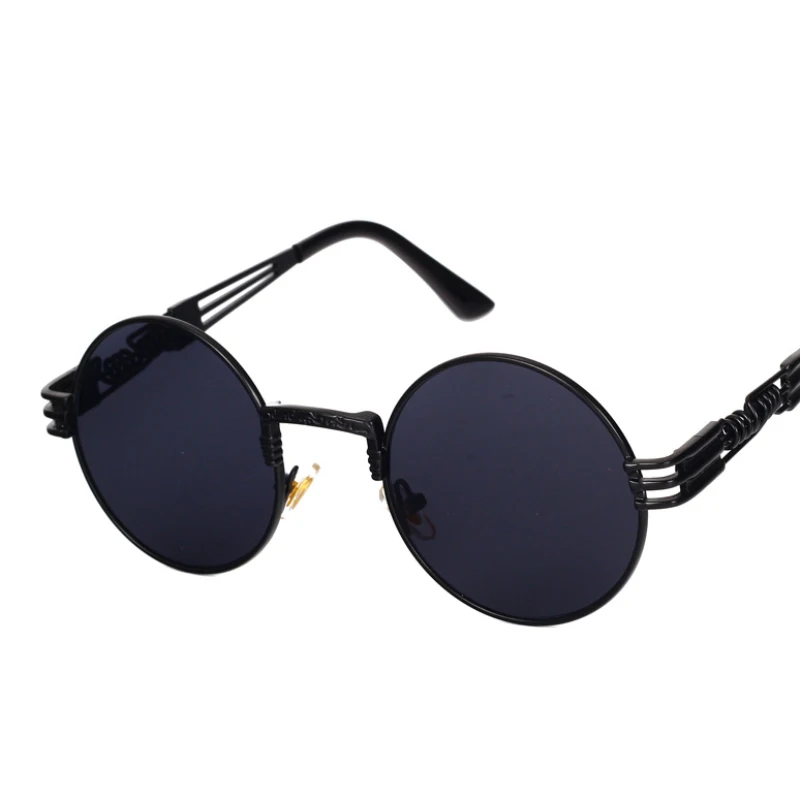 10 цветов Роскошные Металлические очки солнцезащитные мужские круглые в стиле