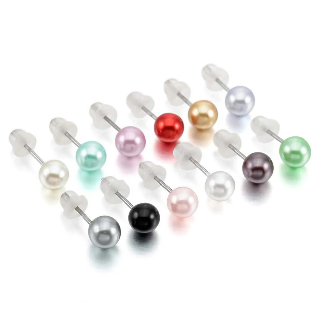 12 пар серьги-гвоздики из нержавеющей стали карамельного цвета набор бисера