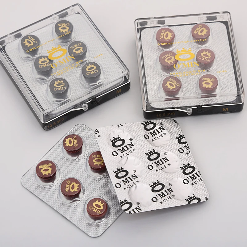 O'MIN 6 шт./лот оригинальная многослойная снукер наклейка на конец кия 10 5 мм/12 мм