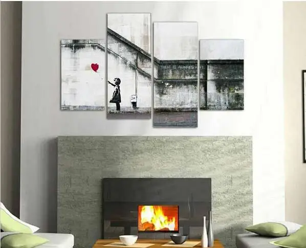 2016 Большой размер 4 шт. современный дом стены декоративные бэнкси там всегда есть