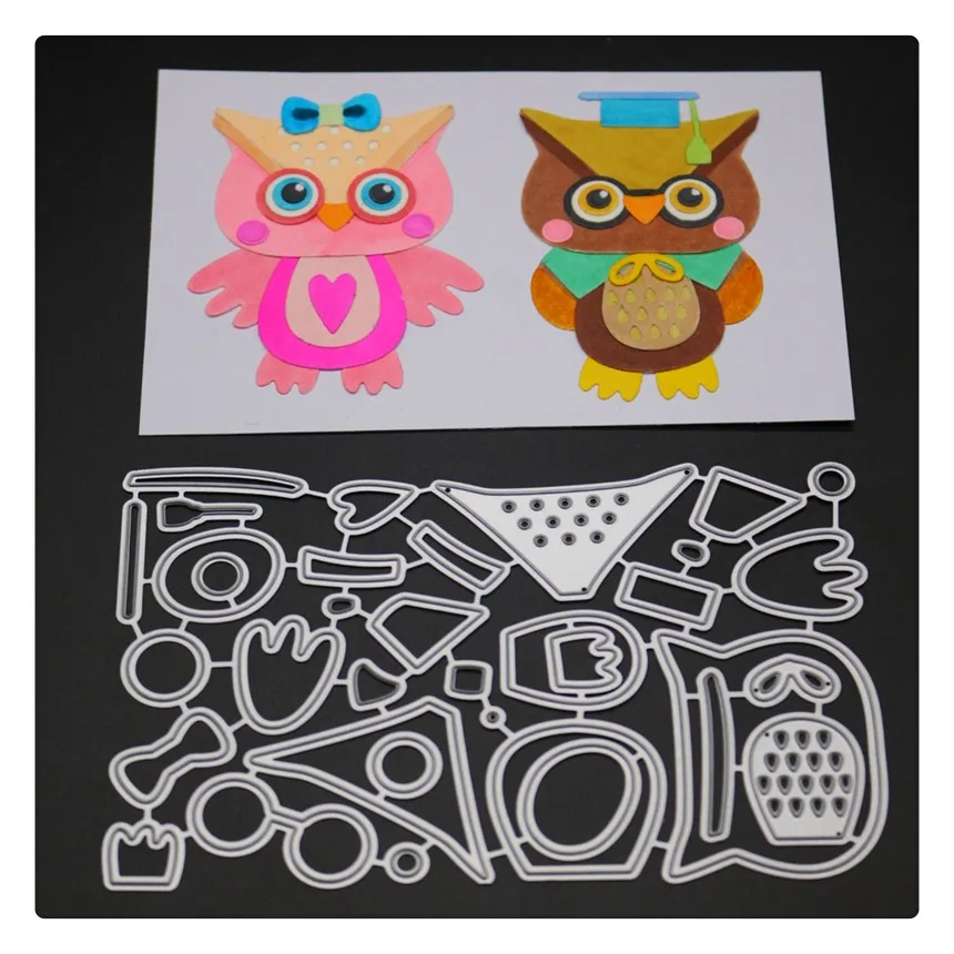 

YINISE Owls Die Cut Scrapbook Metal Cutting Dies For Scrapbooking Stencils DIY Album Cards Decoration Embossing Folder Die Cuts