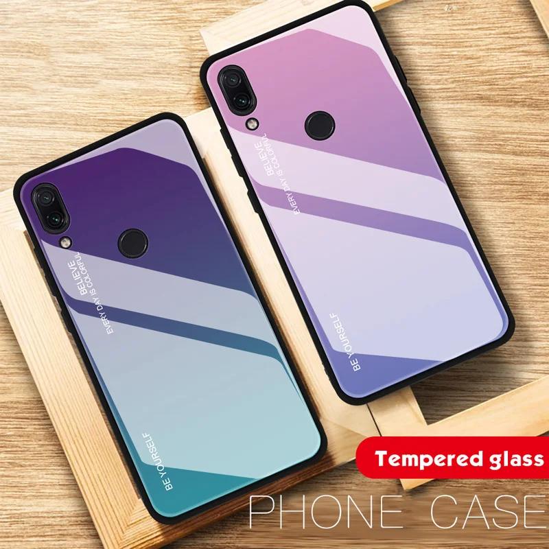 Чехол из закаленного стекла Redmi Note 7 с градиентом для Xiaomi Mi 9 Mi8 Lite Pocophone F1 чехол