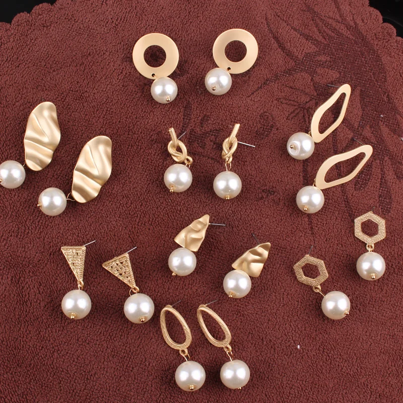 LUBOV большие серьги-подвески с искусственным жемчугом металлические серьги панк