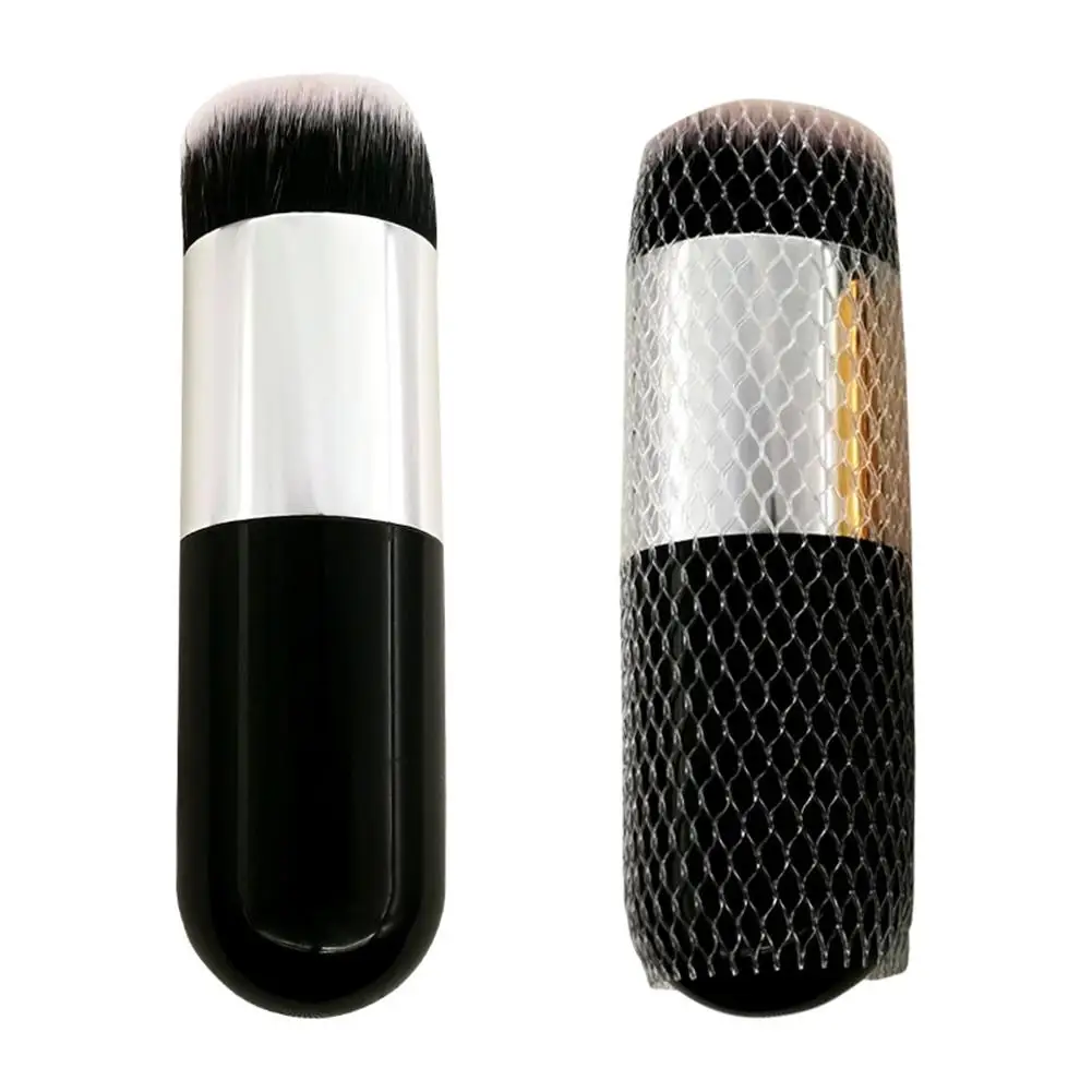 Black and silver DSstyles портативная мягкая кисть для тонального крема, Кисть для макияжа лица, кисти для макияжа, косметические инструменты, косметические кисти - Handle Color: Black and silver