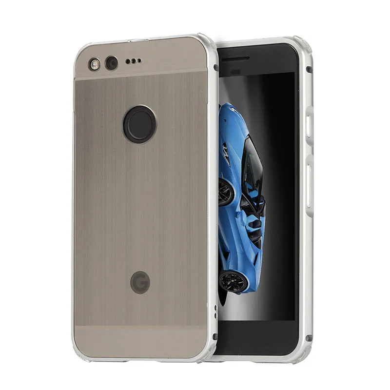 Алюминиевая металлическая рамка+ PC задний Чехол для телефона Google Pixel 5,0 ''матовый задний Жесткий Чехол для Pixel XL 5,5'' защитный чехол 3 в 1 - Цвет: Silver