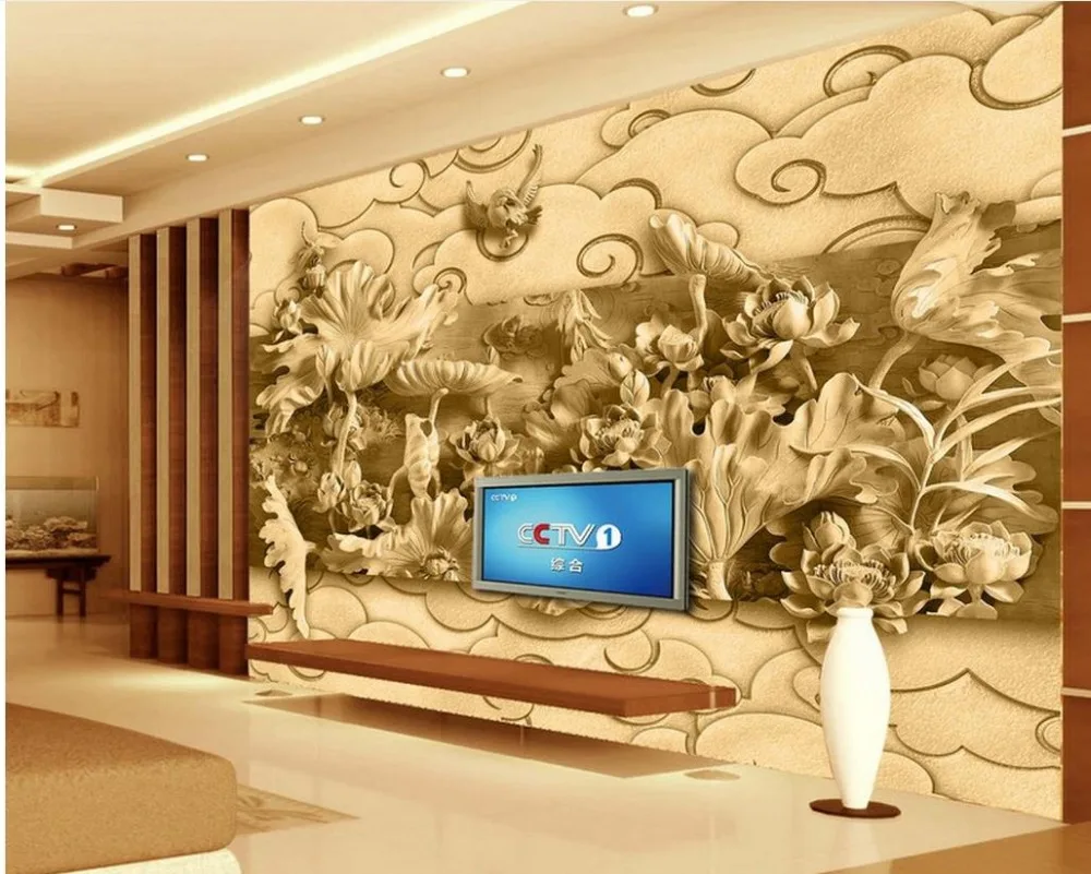 На заказ любой размер 3D стереоскопического обои рельеф цветок 3d фрески для