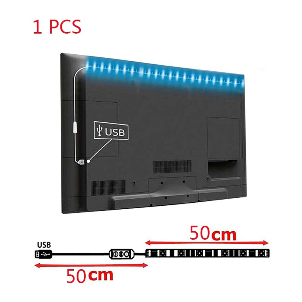 5 в 50 см 1 м 2 м Светодиодная лента светильник USB кабель силовая лампа SMD 5050 RGB 24KEY RGB ИК пульт дистанционного управления лампа лента для ТВ фоновый светильник ing