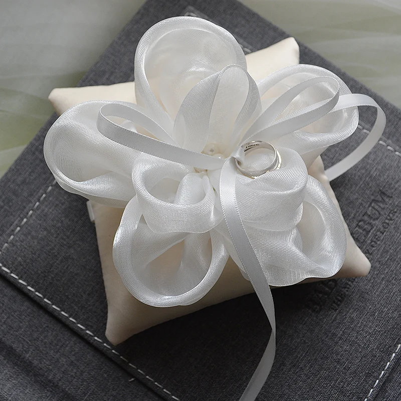 High quality Wedding Ring Pillow Eugen yarn big flower Bride Pillows Cushion Decoration accessories DIY party supplies | Дом и сад