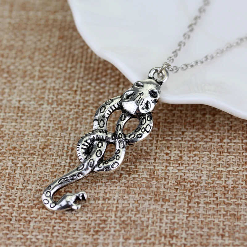 Винтажное ожерелье dongsheng HP с подвеской в виде змеи и черепа s 30|skull necklace|pendant