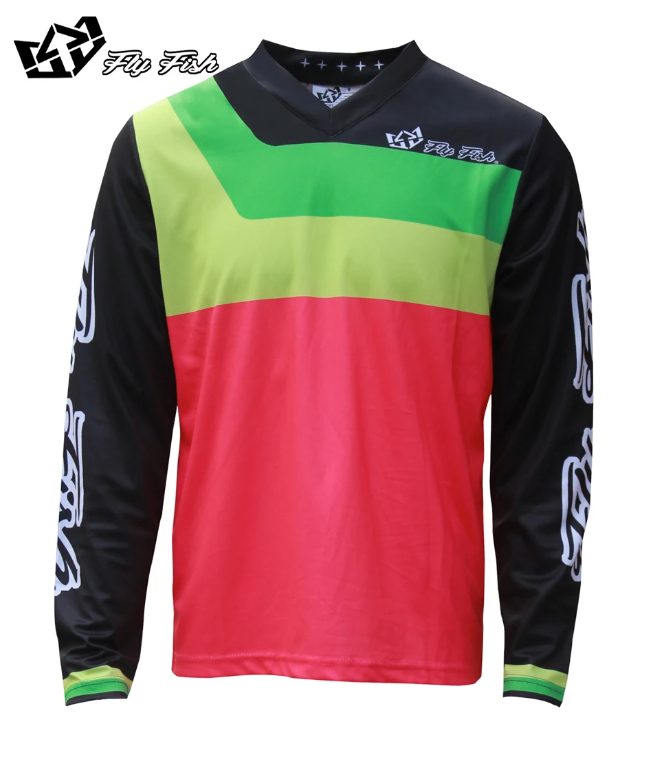

FLY FISH RACING GP Prisma Mens MX Offroad Jersey Flo Pink MTB bicycle shirt DH MX MTB ATV all mountain cycling shirt