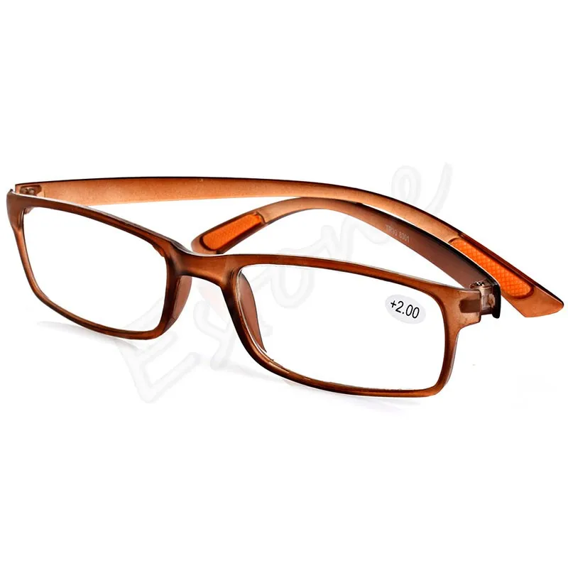 Новая смола рамка Линзы для очков очки для чтения+ 1,0 1,5 2,0 2,5 3,0 3,5 4,0 диоптрий черный Brown-448E