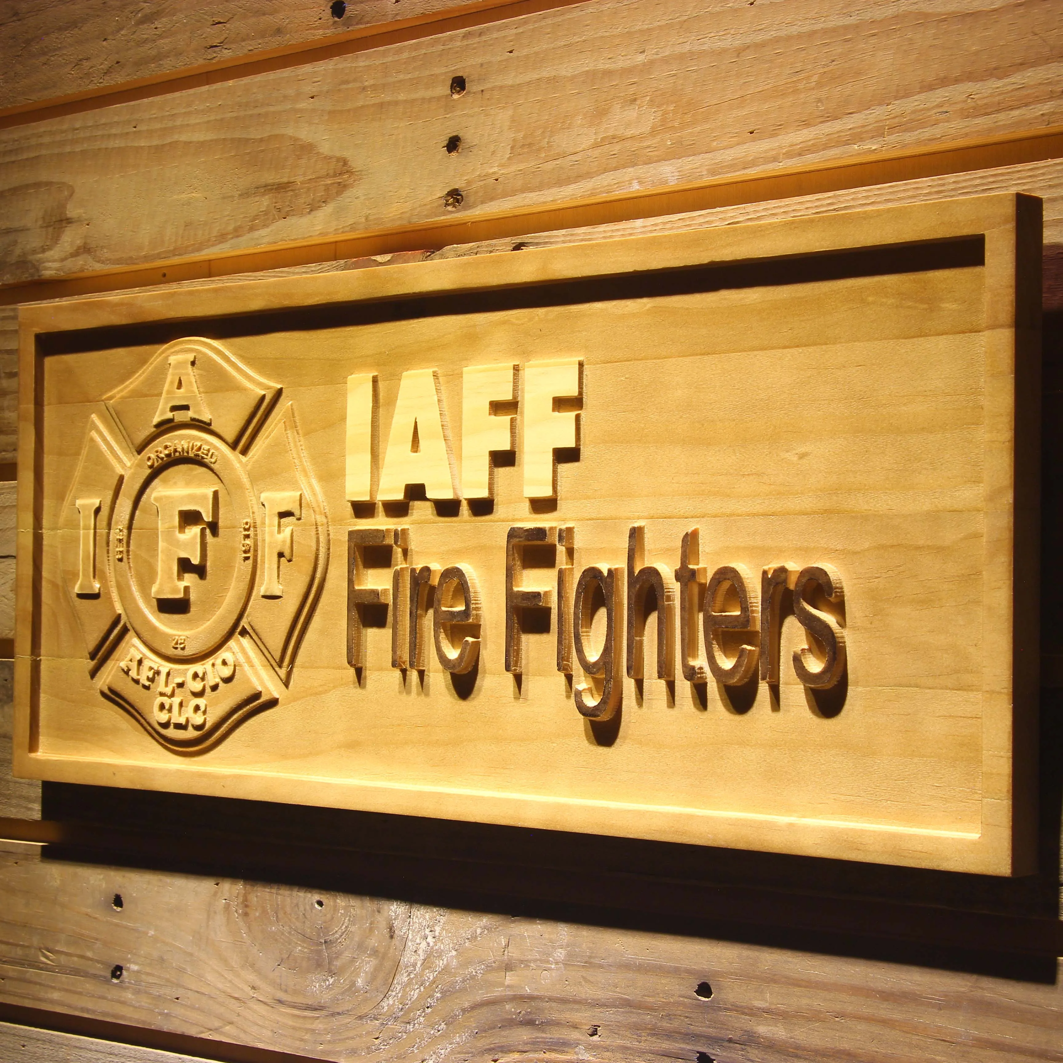 IAFF пожарные истребители пожарное пиво 3D деревянные вывески для бара|sign bar|sign woodsign