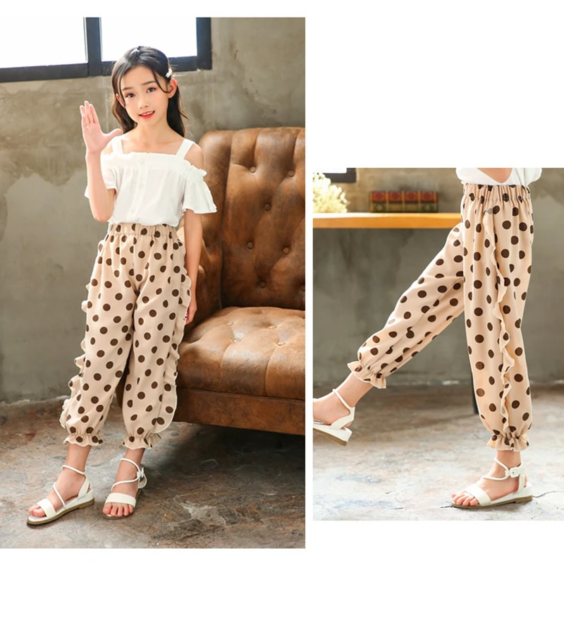 Детские брюки от комаров для девочек брюки-фонарики повседневные милые штаны в