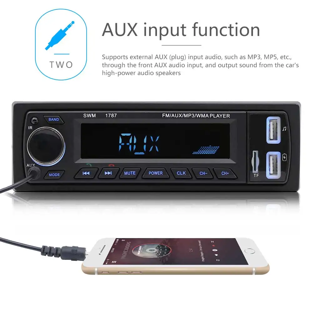 Автомобильный MP3 плеер Bluetooth модель FM Aux вход приемник автомобильный Аудио AUX