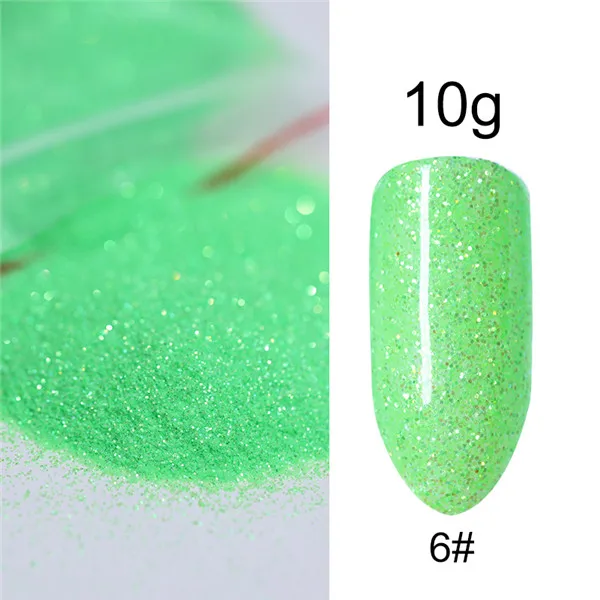 46219-6 1 Box Chameleon Mirror Nail Glitter Powder Neon Aurora Effect Mermaid Nail Art Dust Chrome Pigment Manicure Decoration - Цвет: 46219-6