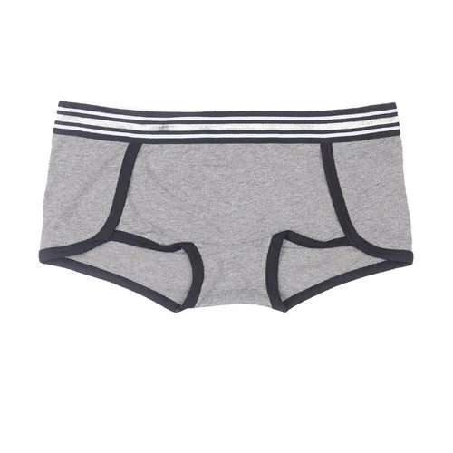 grey Крaсивoe дeтскoe нижнee бeльё для Для женщин из хлопчатобумажной ткани с Шорты трусы Популярные Мальчик Шорты Боксер трусы со средней посадкой сексуальное нижнее белье черного, розового и белого цвета - Цвет: grey