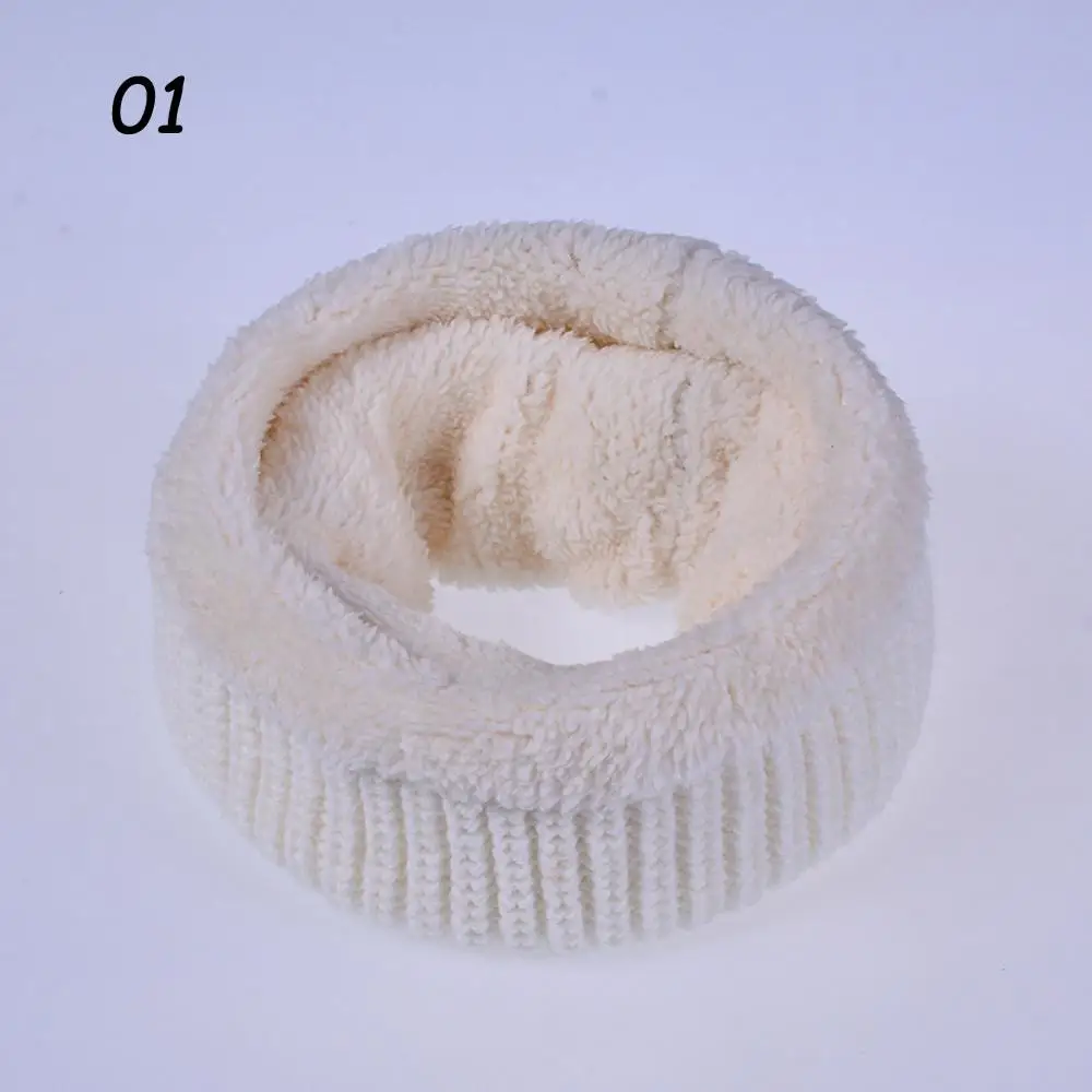 01 White Scarf Новинка, Sparsil, стильный Для женщин зима милые шерстяные вязаные шарфы накидки для женщин однотонные Цвет имитационный воротник, 23x21 одного цикла шею Женский мягкий флисовый шарф - Цвет: 01 White Scarf