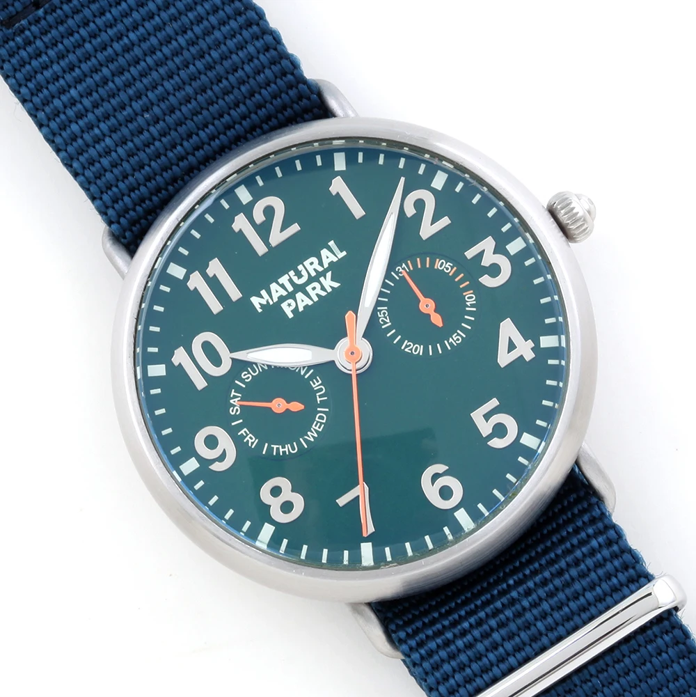 Простой кварцевые Mov Для мужчин Часы природный парк Relojes HOMBRE Буле нейлоновый