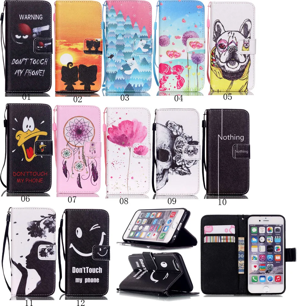 Чехол-бумажник с рисунком для iPod Touch 6 чехол-книжка из искусственной кожи