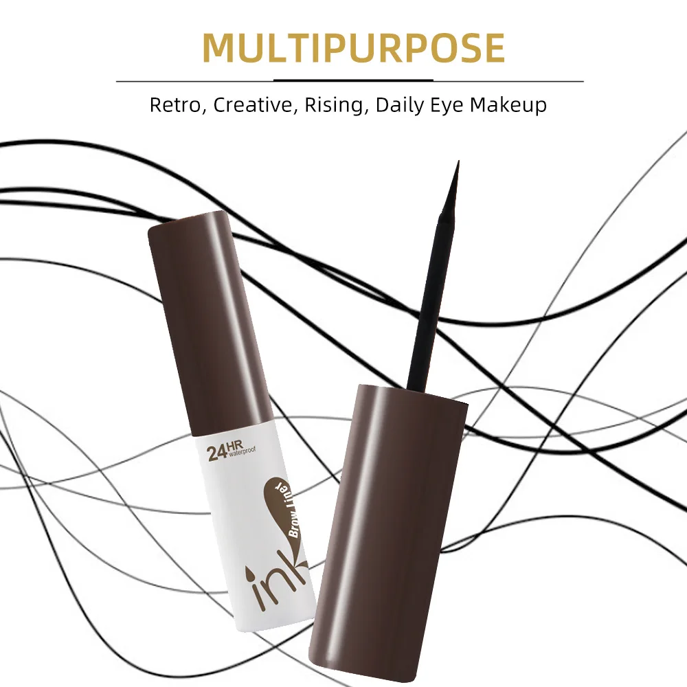 Music Flower 5 Color Liquid Brow Liner Eyebrow Gel Tattoo Eye Brow Tint Waterproof 24H Long Lasting Dye