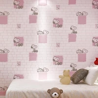 boys and girls childrens room non woven wall paper 3d cute cartoon pink nordic blue bedroom wallpapers childrens playground