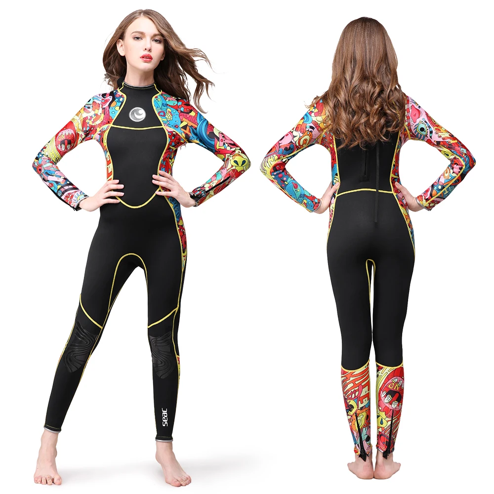Hisea 3 мм Неопреновые женские костюмы для дайвинга цельный гидрокостюм всего тела