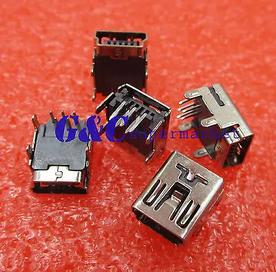 20 шт Мини USB Тип B гнездо 5 Pin правый угол DIP Jack Contor | Электронные компоненты и